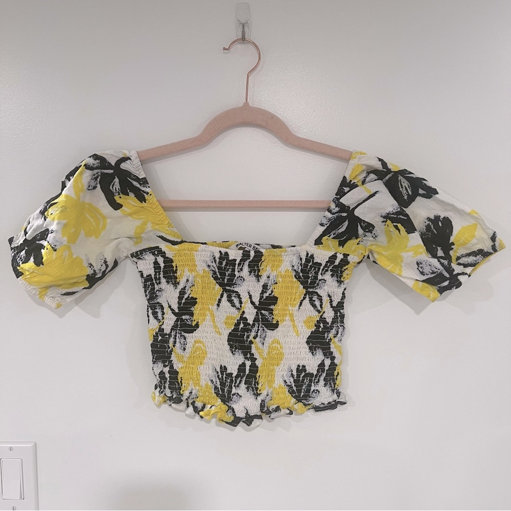Walter Baker Smocked Crop Top 100% Cotton Women’s Sz S NWOT